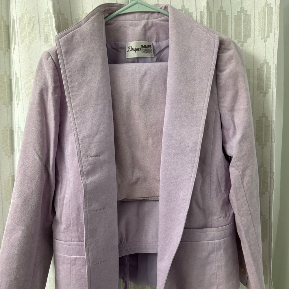 Vintage Lavender Women’s Blazer and Skirt Suit Set